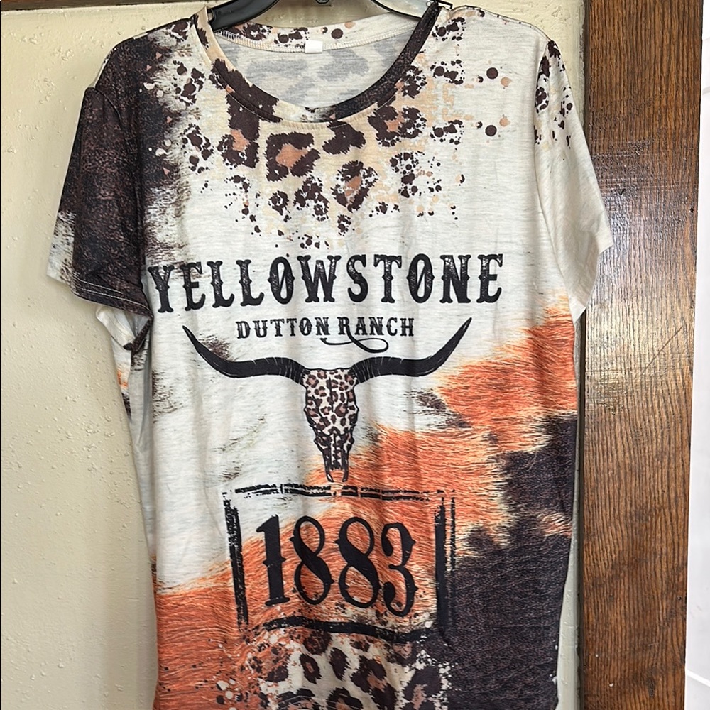 1883 Short Sleeve Tee - Cream & Orange